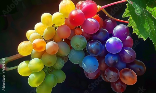 a really rare, special grape variety, on the clusters of which the grapes shine in all the colours of the rainbow.