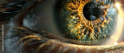 Visualize the eyes vitreous body in 3D, focusing on its gellike substance and role in eye shape