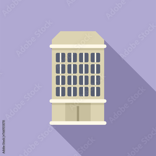 Office style multistory building icon flat vector. Medical style office. Area plan