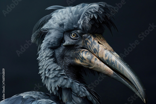 An imposing portrait of the magnificent Shoebill bird © Veniamin Kraskov
