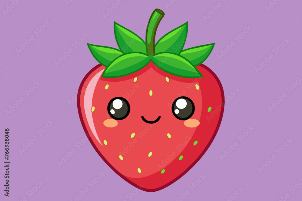 Obraz premium Cute Strawberry vector illustration