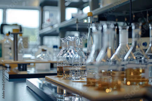 Experiment being conducted in a science research lab