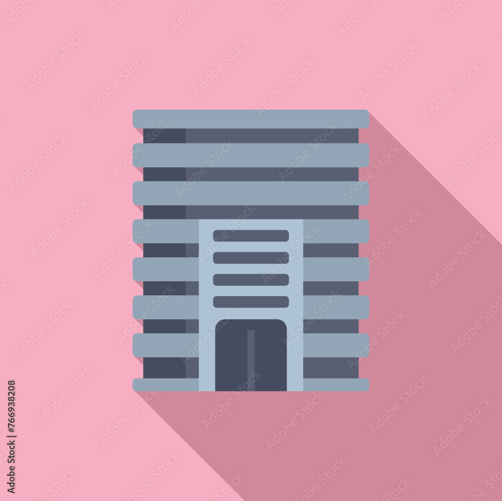 Small building icon flat vector. City area street office. Residential town Small building icon flat vector. City area street office. Residential town