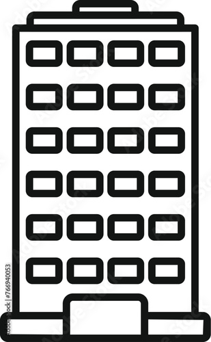 Area multistory building icon outline vector. Exterior area plan. Estate condo street