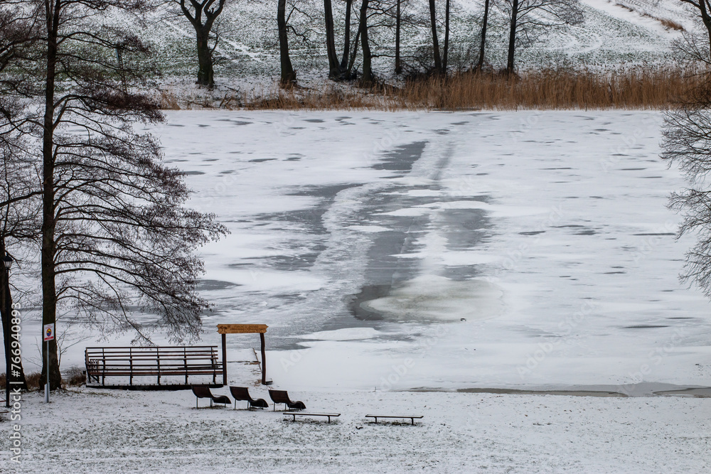 Urban beach in a winter setting Urban beach in a winter setting
