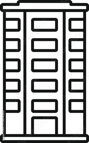 Home multistory building icon outline vector. Real estate. Plan city area small