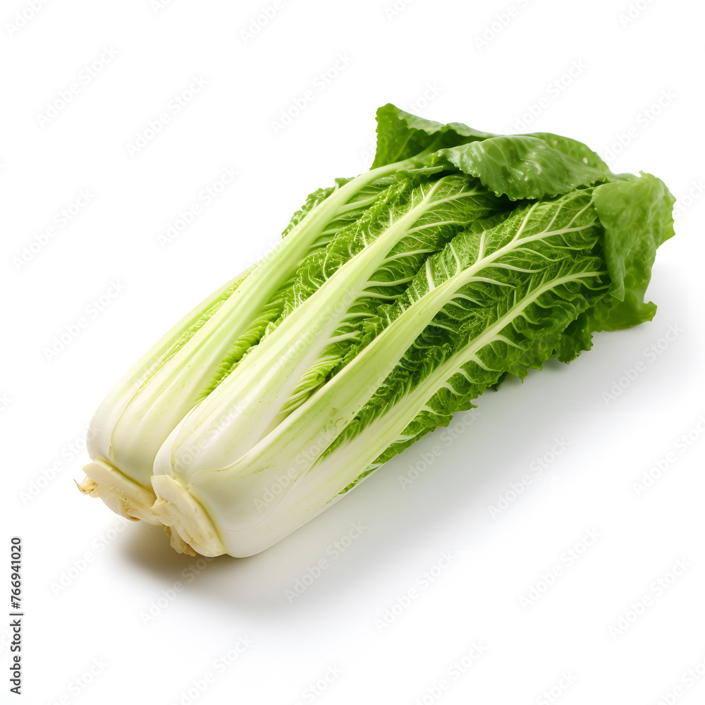Fresh Chinese cabbage on a white surface Fresh Chinese cabbage on a white surface