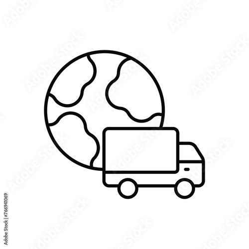 Thin Line Worldwide Shipping vector icon