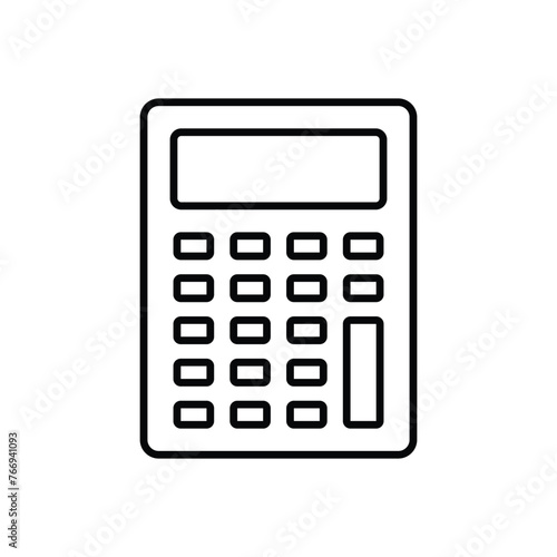 Thin Line Calculator vector icon