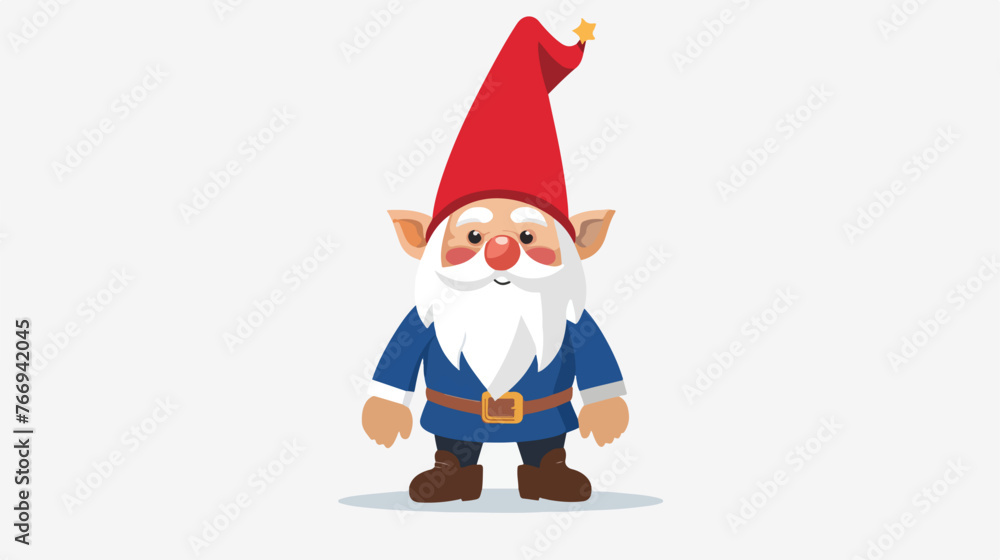 Magic Gnome Flat vector isolated on white background