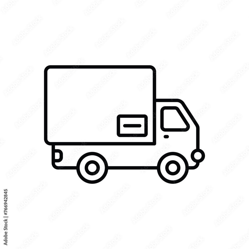 Thin Line Delivery Truck vector icon