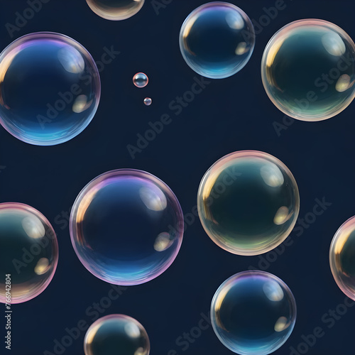 soap bubbles on a blue background. romantic background