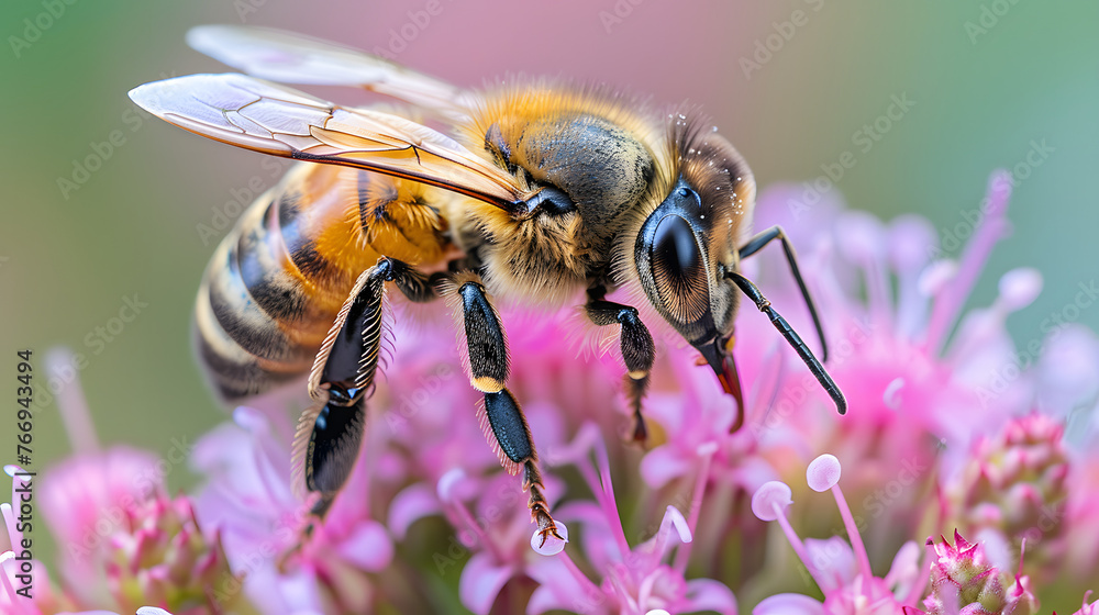 the queen (apis mellifera) marked with dot and bee workers around her - bee colony life the queen (apis mellifera) marked with dot and bee workers around her - bee colony life
