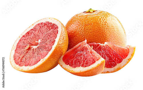 Zesty Citrus Burst: Fresh Grapefruit isolated on transparent Background