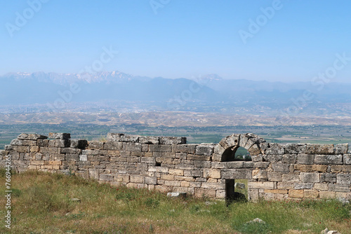 The town wall of the ancient site of Hierapolis, Pamukkale, Denizli, Turkey photo