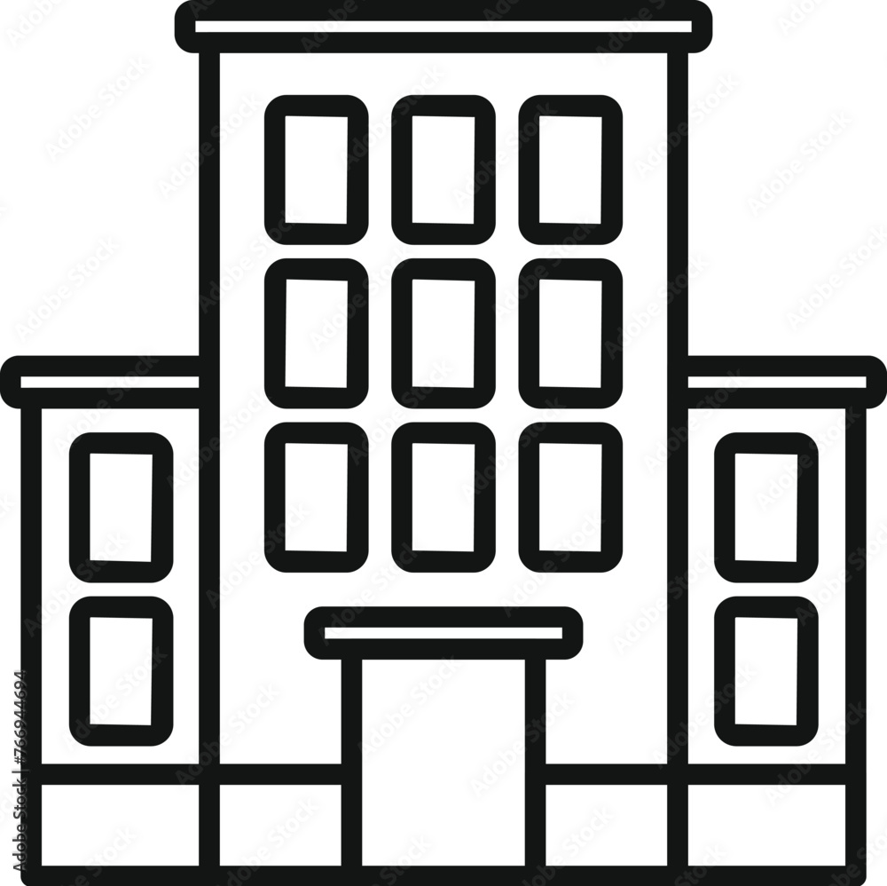 Small area building icon outline vector. Real estate company. Home apartment Small area building icon outline vector. Real estate company. Home apartment