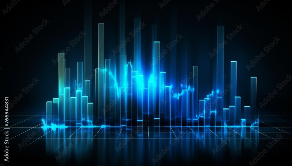 Blue hologram rising stock chart background. Background with stock chart concept. Blue hologram rising stock chart background. Background with stock chart concept.
