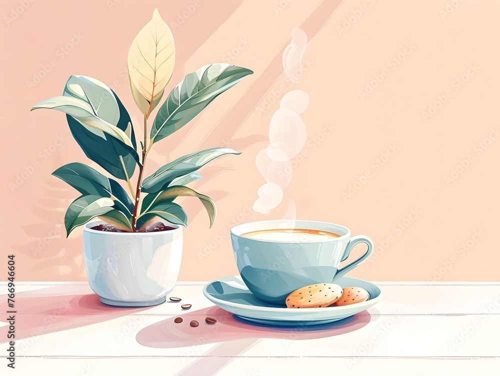 a cozy and tranquil workplace setting where a moment of solitude and refreshment is captured A steaming cup of coffee rests on a wooden desk a cozy and tranquil workplace setting where a moment of solitude and refreshment is captured A steaming cup of coffee rests on a wooden desk