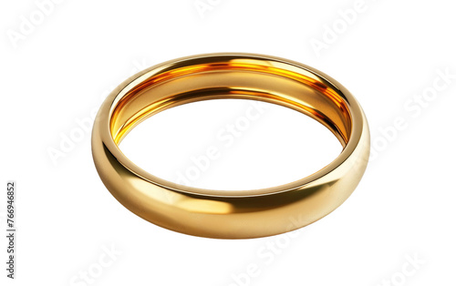 Gleaming Gold Wedding Band isolated on transparent Background