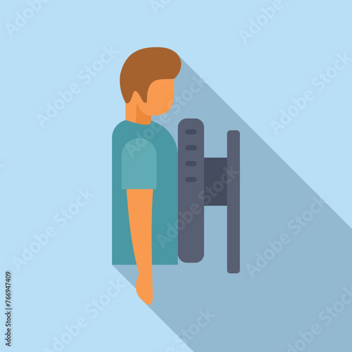 Person fluorography diagnostic icon flat vector. Medical department. Breast disease