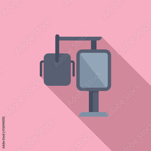 Clinic xray device icon flat vector. Medical patient care. Chest department