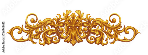 Decorative vignette with golden scrolls in victorian style