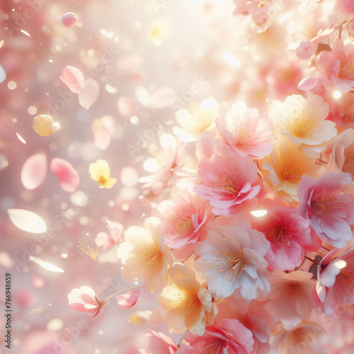 blossomn pink flowers background photo