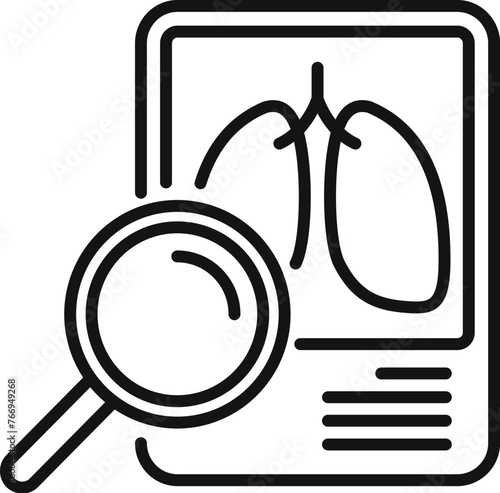 Diagnostic fluorography lungs icon outline vector. X ray control. Department respiratory