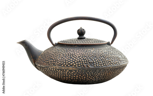 Japanese Teapot Crafted from Iron isolated on transparent Background