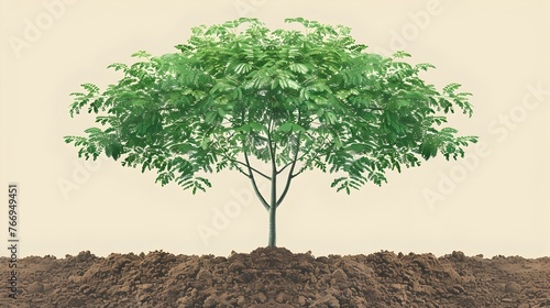 Moringa Miracle Tree Flourishing in Nature s Embrace An Showcasing the Lush Foliage and Vibrant Life within Its Branches