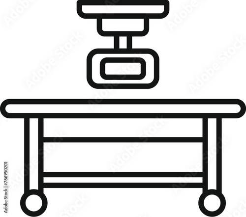 Fluorography bed control icon outline vector. Machine diagnosis. Medical screening