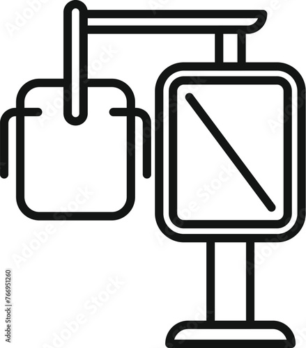 Clinic xray device icon outline vector. Medical patient care. Chest department