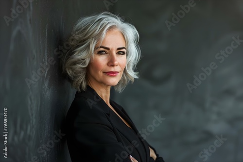Portrait of a stylish female CEO in her 40s or 50s exuding confidence and professionalism. Concept Portrait Photography, Female CEO, Confidence, Professionalism, Style