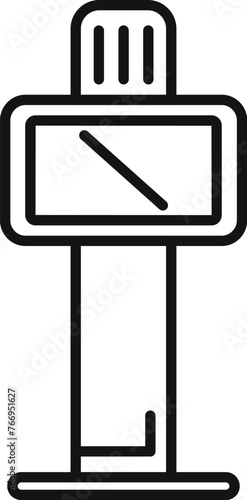 Xray machine monitor icon outline vector. Control room. Treatment patient