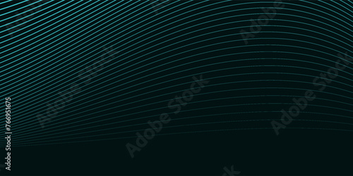 Dark abstract background with glowing wave. Shiny moving lines design element. Elegant dynamic wavy lines. Modern futuristic technology concept. Vector illustration green abstract 