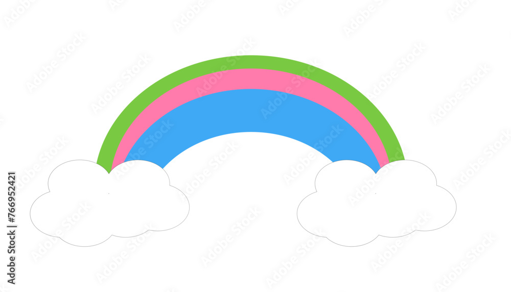 colored rainbow clouds on a white background colored rainbow clouds on a white background