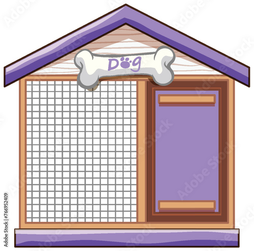 Vector illustration of a whimsical dog house