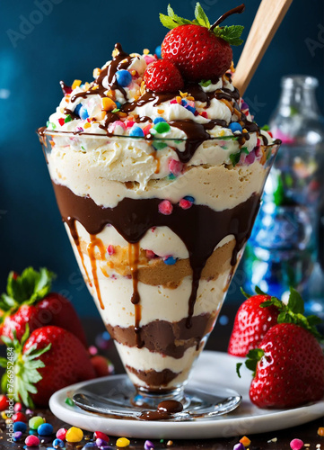 chocolate cream with strawberries