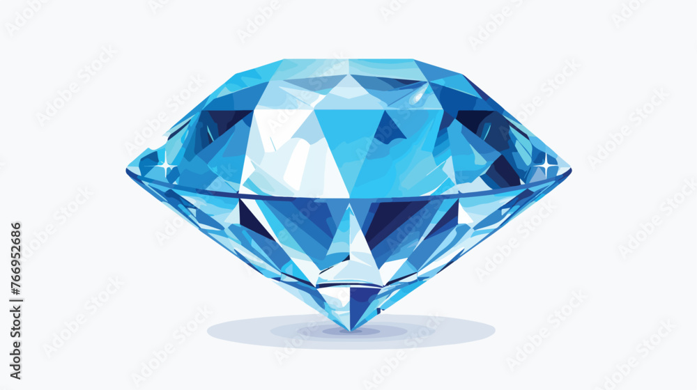 Precious diamond in blue. Vector illustration