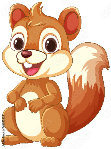 Cute, smiling squirrel in a playful pose