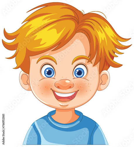 Bright-eyed boy with a joyful expression