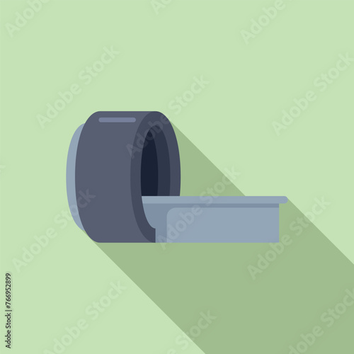 Cancer disease scan icon flat vector. Xray health care. Cerebral discipline