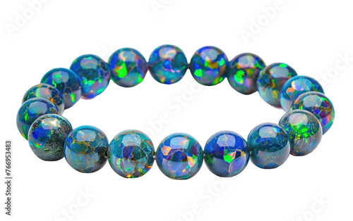 Bracelet Adorned with Exquisite Rare Black Opal Beads isolated on transparent Background