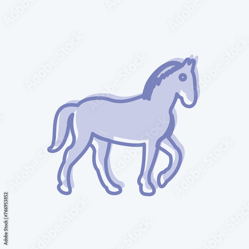 Icon Horse. suitable for animal symbol. two tone style. simple design editable. design template vector. simple symbol illustration