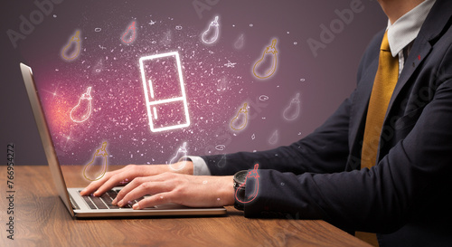 Wallpaper Mural Hand searching for recipes on the internet Torontodigital.ca