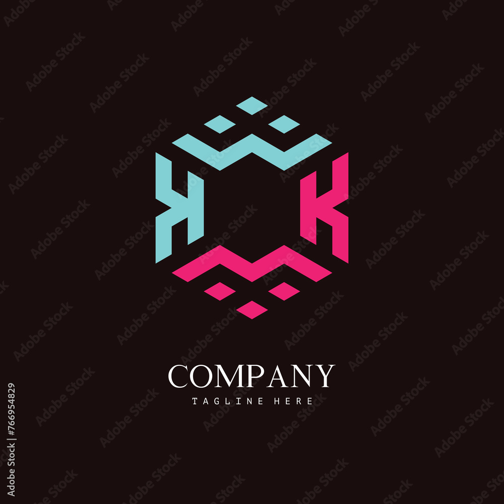 A unique, hexagon-shaped monogram logo with the initial letter M and K. Suitable for various businesses. A unique, hexagon-shaped monogram logo with the initial letter M and K. Suitable for various businesses.