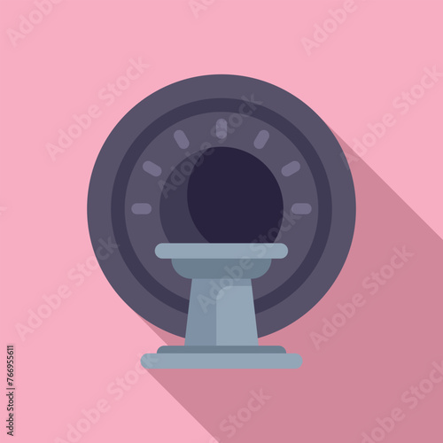 Care monitor machine icon flat vector. Health care. Ultrasound therapy