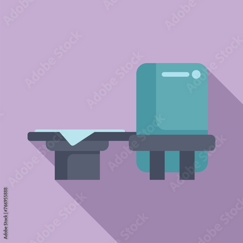 Monitor diagnostic device icon flat vector. Scan xray medical. Computer clinic