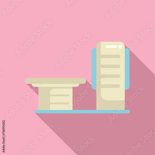 Medical radiology icon flat vector. Diagnostic patient. Cancer patient procedure