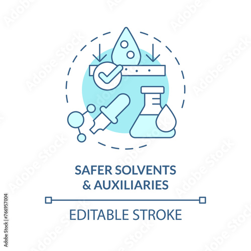 Safer solvents and auxiliaries soft blue concept icon. Material safety, biodegradable materials. Round shape line illustration. Abstract idea. Graphic design. Easy to use presentation, article